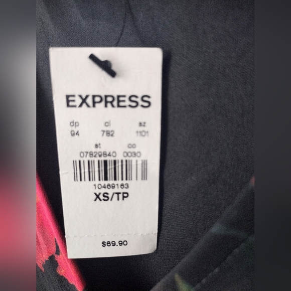 Express Black and Red Sheer Floral Dress - Picture 5 of 5